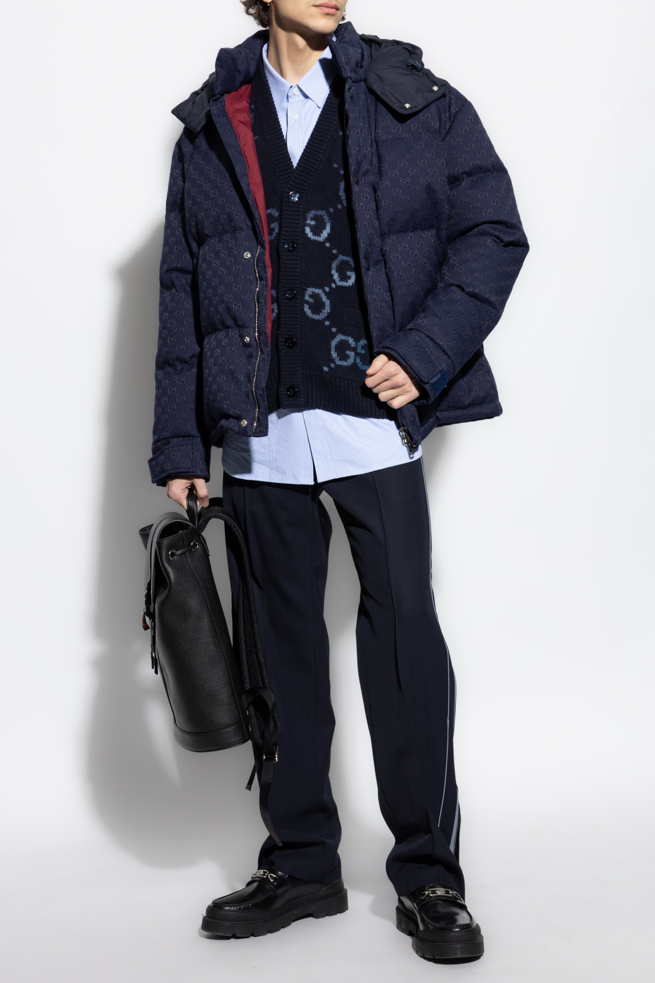 ブルゾン Gucci Two-Tone Wool Blend Padded Jacket Gucci Two-Tone GG Nylon Puffer Padding 120068471 | eBay